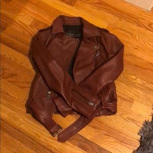 Maroon leather jacket